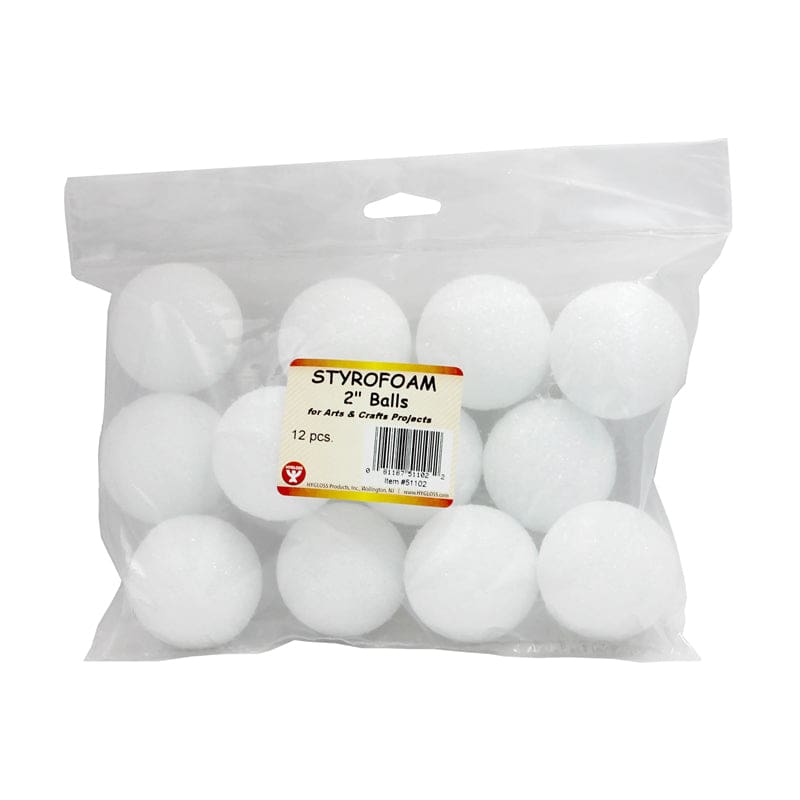 Styrofoam 2In Balls Pack Of 12 (Pack of 6) - Styrofoam - Hygloss Products Inc.