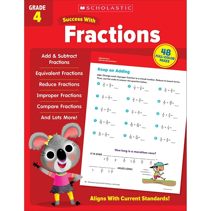 Success With Fractions Gr 4 (Pack of 8) - Fractions & Decimals - Scholastic Teaching Resources
