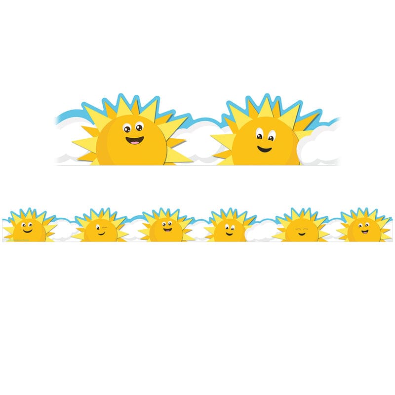 Sun & Clouds Diecut Deco Trim Extra Wide (Pack of 10) - Border/Trimmer - Eureka
