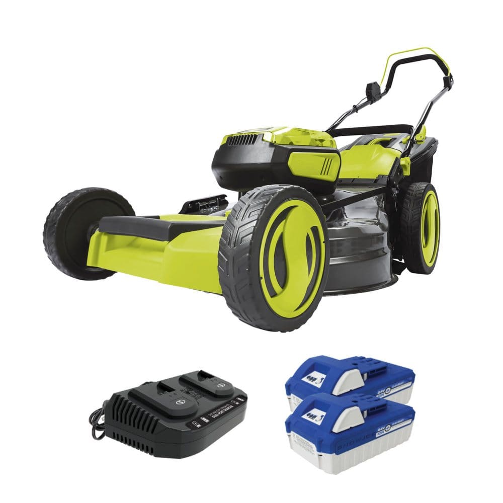 Sun Joe 24V-X2-21LM 48V Cordless Lawn Mower with Batteries Dual Port Charger - Lawn Mowers - Sun Joe