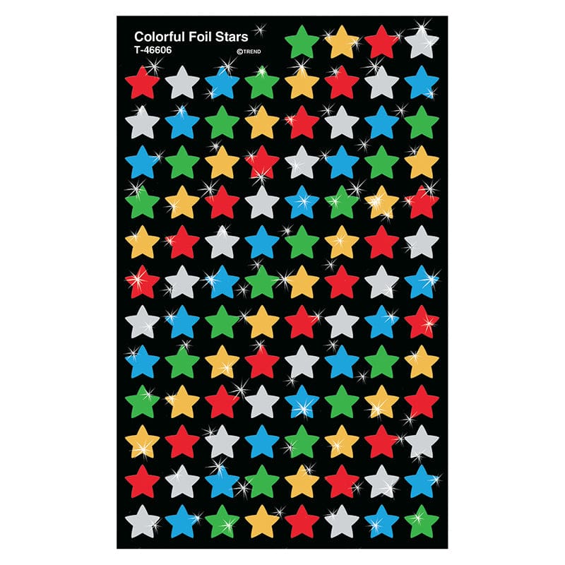 Supershapes Colorful Foil Stars (Pack of 12) - Stickers - Trend Enterprises Inc.