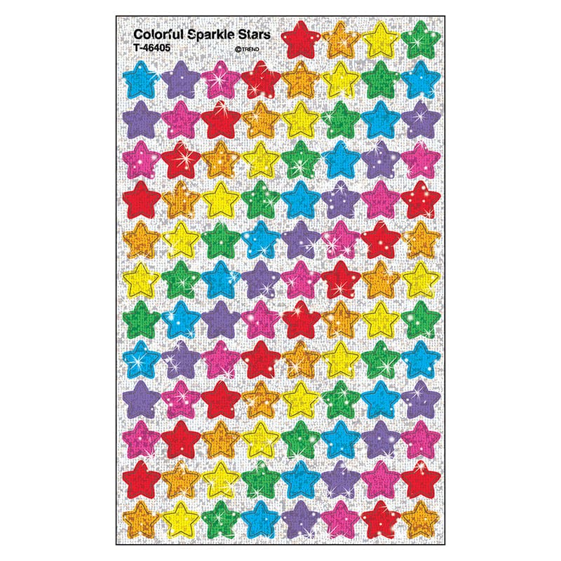 Supershapes Colorful Sparkle 400/Pk Stars (Pack of 12) - Stickers - Trend Enterprises Inc.