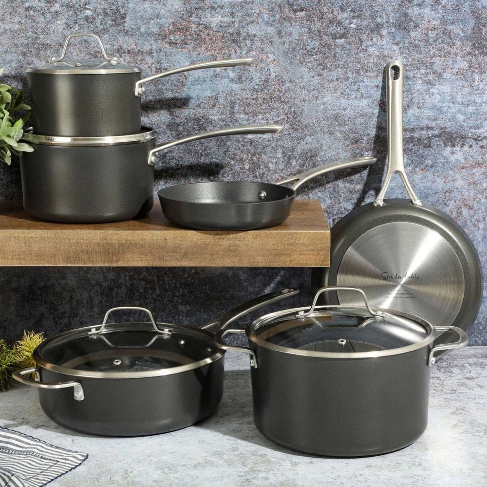 Sur La Table 10-Piece Hard Anodized Non-Stick Cookware Set - Cookware - Sur