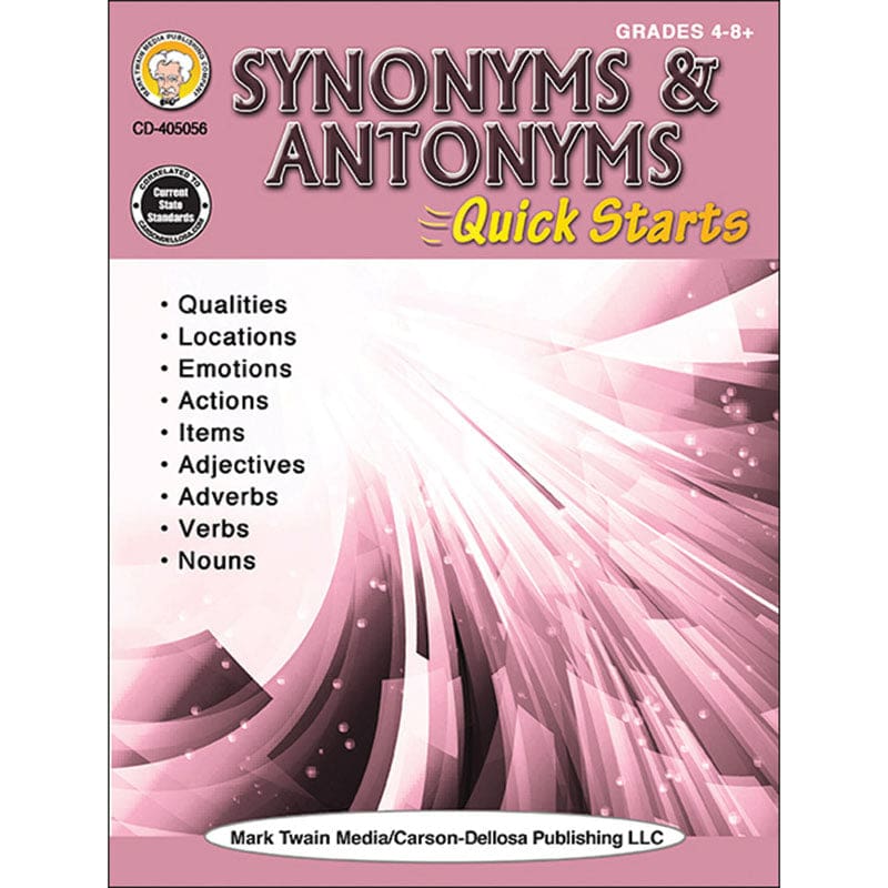 Synonyms & Antonyms Gr 4-8+ Quick Starts Workbook (Pack of 6) - Phonics - Carson Dellosa Education