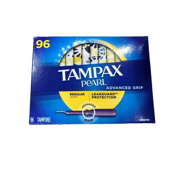 Tampax Pearl Advanced Grip Regular Absorbency (96 Count) - ShelHealth.Com