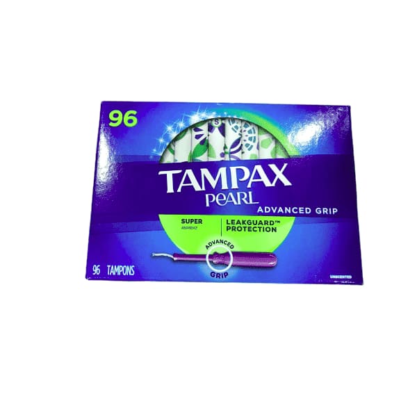 Tampax Pearl Advanced Grip Super Absorbency (96 Count) - ShelHealth.Com