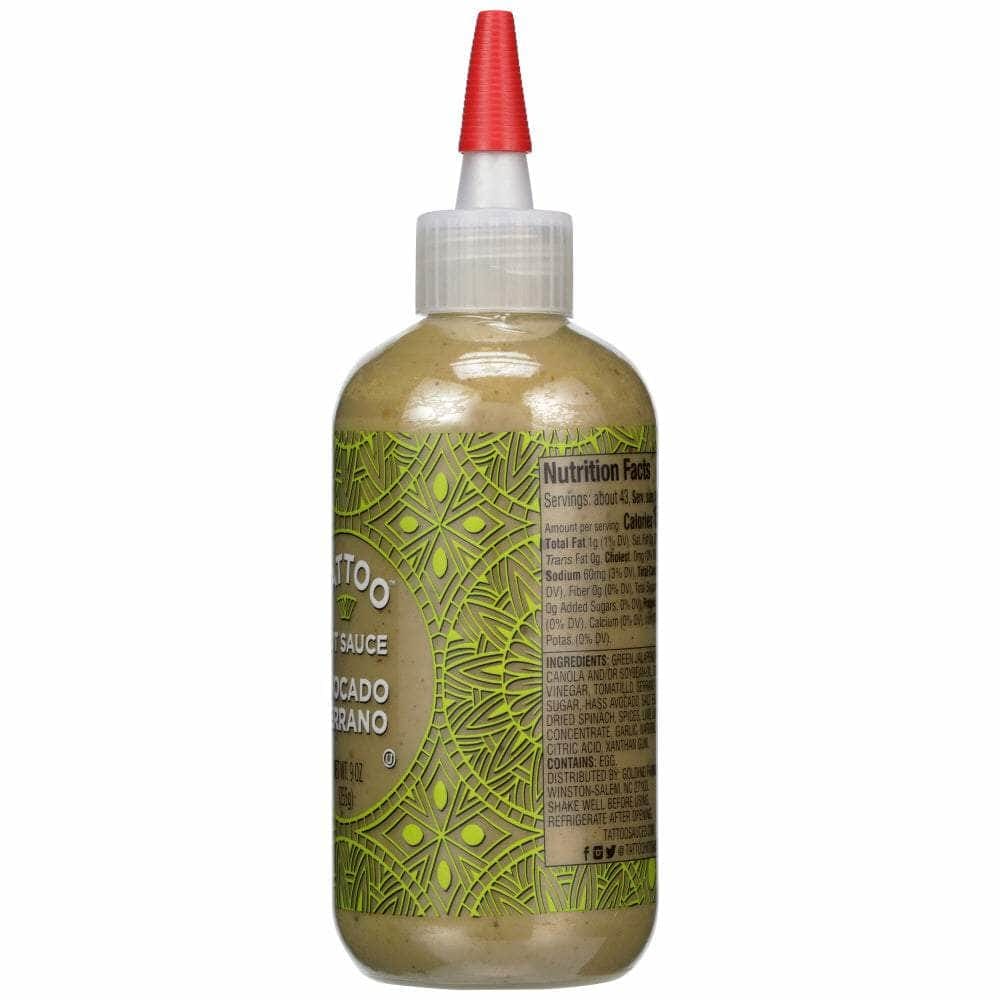 Tattoo Tattoo Avocado Serrano Hot Sauce, 9 oz