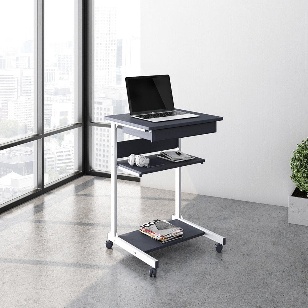 Techni Mobili Rolling Laptop Cart with Storage Graphite - Office Desks - Techni Mobili