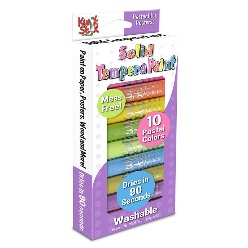 Tempera Paint Pastel Tones 10 Colrs Kwik Stix (Pack of 6) - Paint - The Pencil Grip