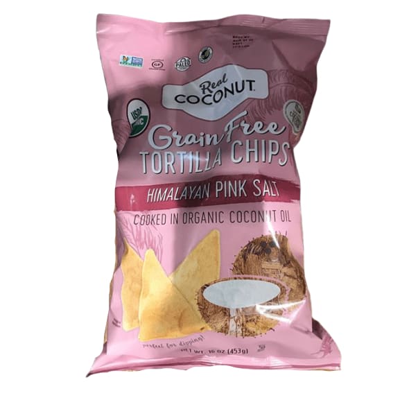 The Real Coconut Gluten Free Coconut Flour Tortilla Chips, Himalayan Pink Salt, 16 oz - ShelHealth.Com