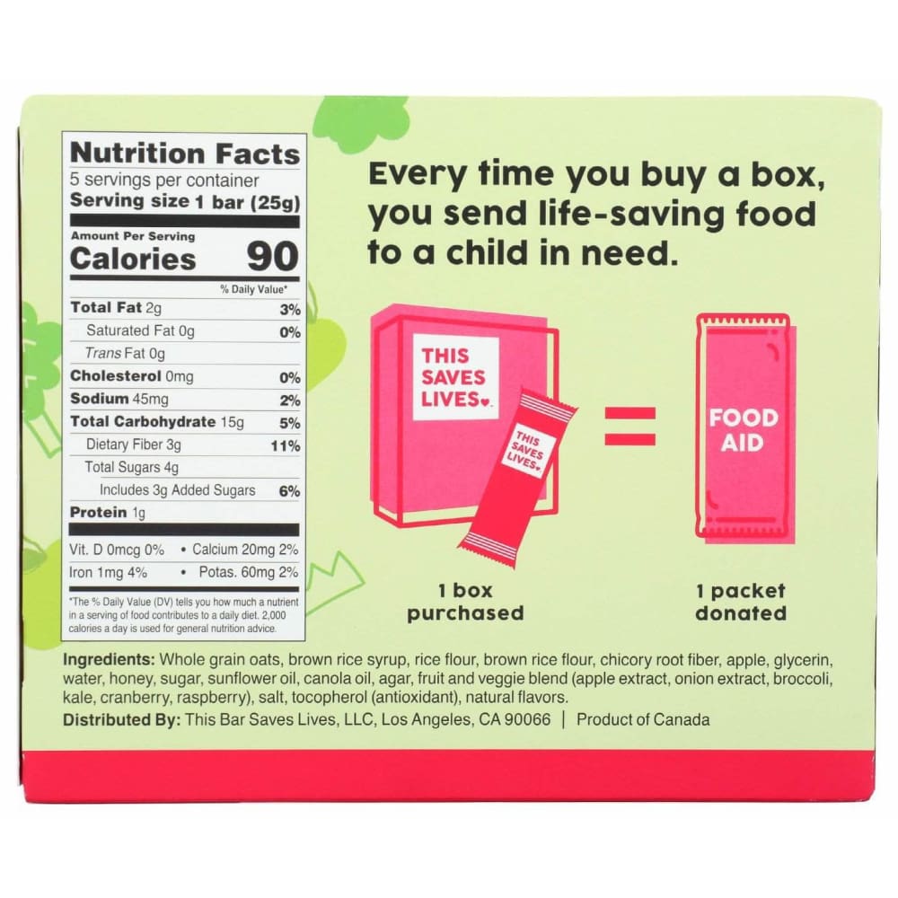 THIS SAVES LIVES This Saves Lives Elephant Apple Crisp Bar, 4.41 Oz