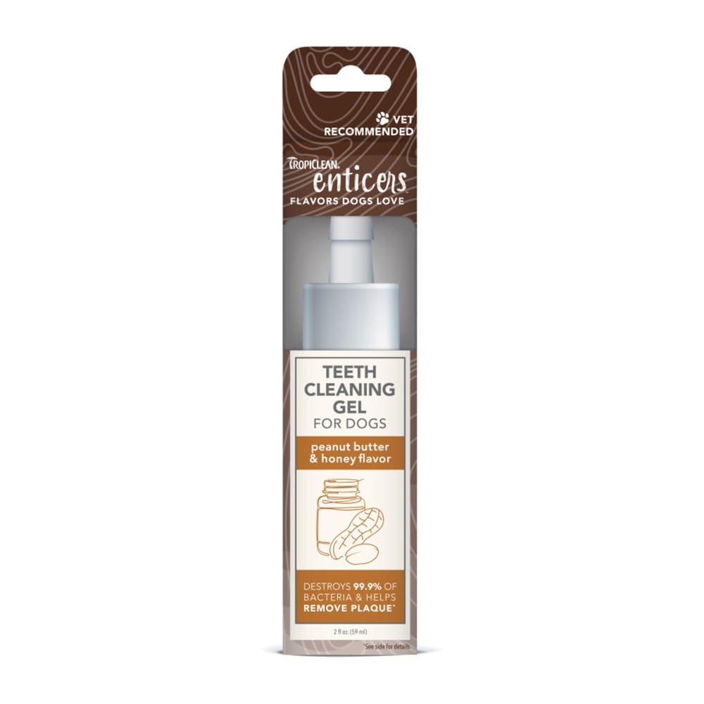 TropiClean Enticers Teeth Cleaning Gel for Dogs Peanut Butter Honey; 1ea-2 oz - Pet Supplies - TropiClean