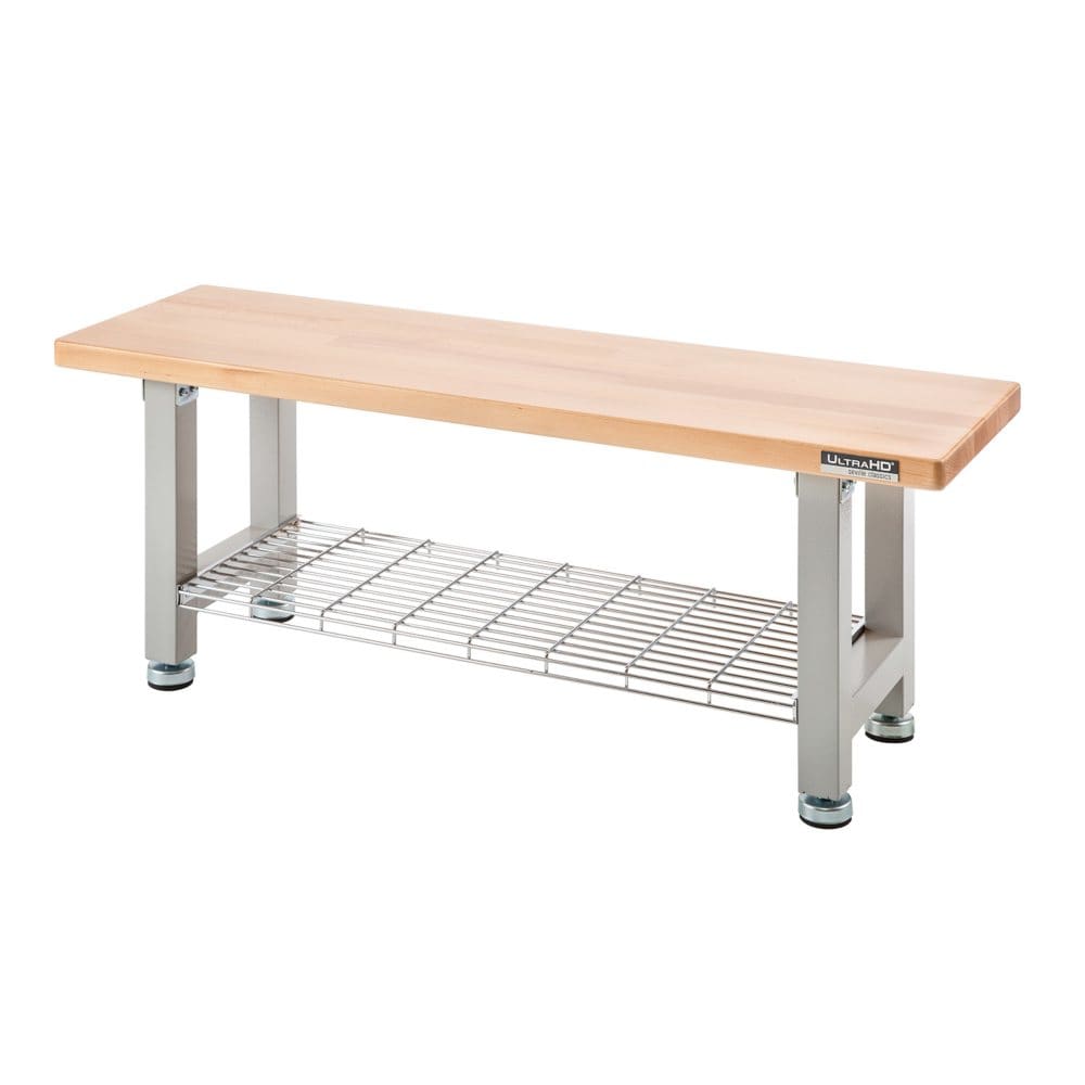 UltraHD 48 Wood Seating Bench with Storage Shelf - Garage & Tool Organization - UltraHD