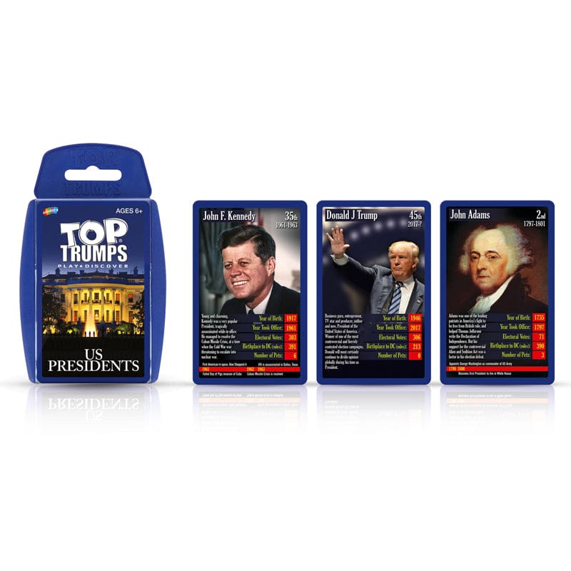 Us Presidents Top Trumps Card Game (Pack of 6) - Card Games - Top Trumps Usa Inc