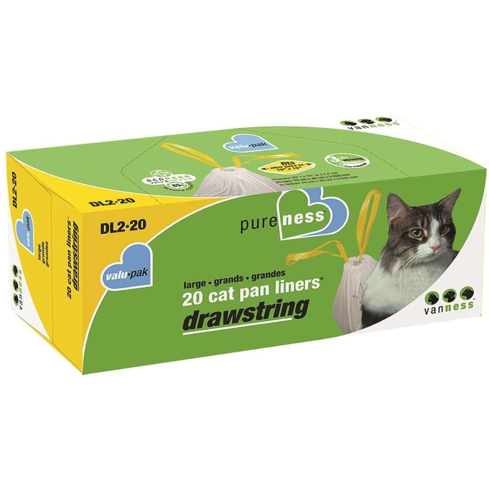 Van Ness Plastics Drawstring Cat Pan Liner White 15 Count Extra-Giant - Pet Supplies - Van Ness