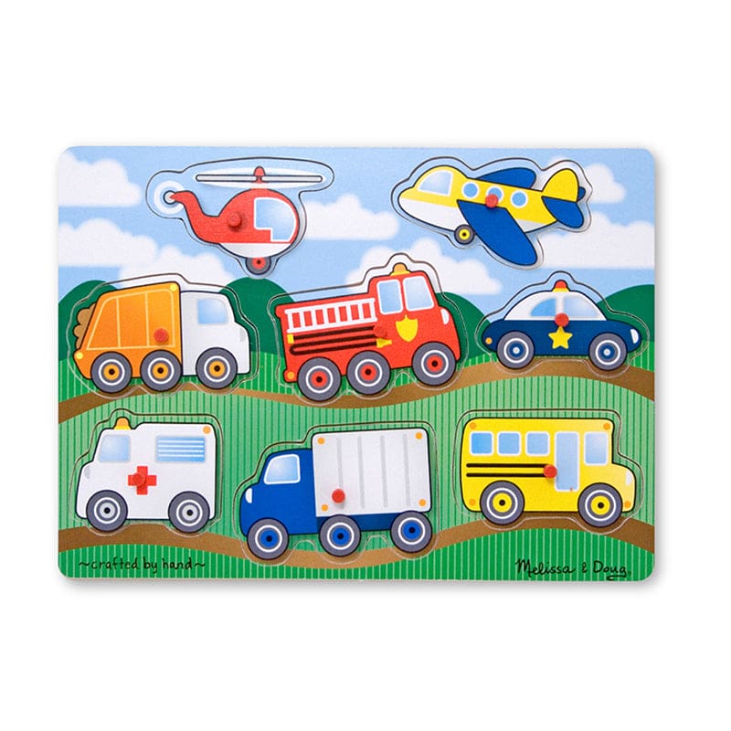 Vehicles Peg (Pack of 6) - Knob Puzzles - Melissa & Doug