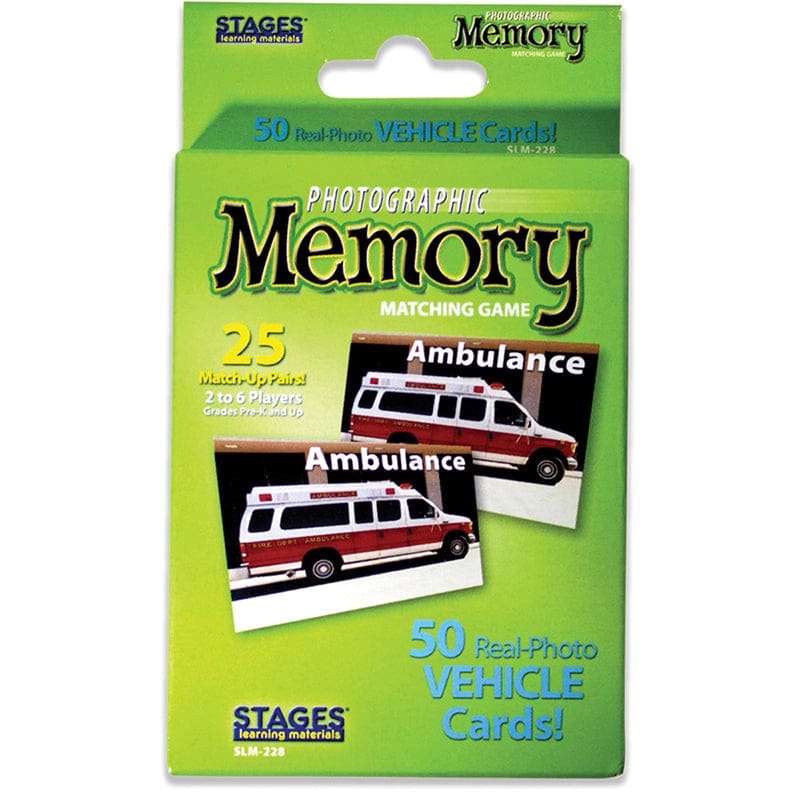 Vehicles Photographic Memory Matching Game (Pack of 8) - Games - Stages Learning Materials