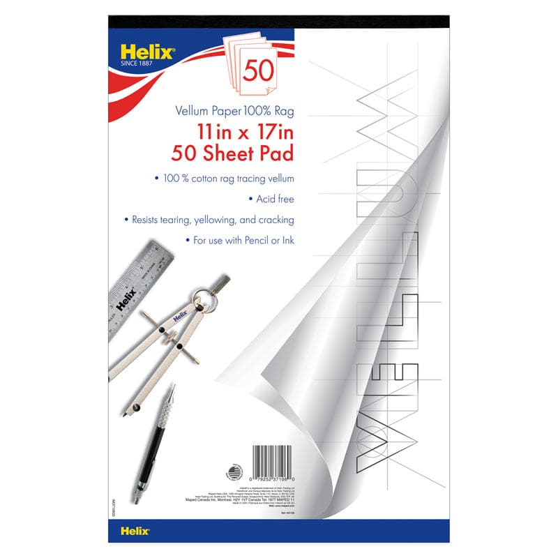 Vellum Paper Pad 50 Sheets - Drawing Paper - Maped Helix Usa