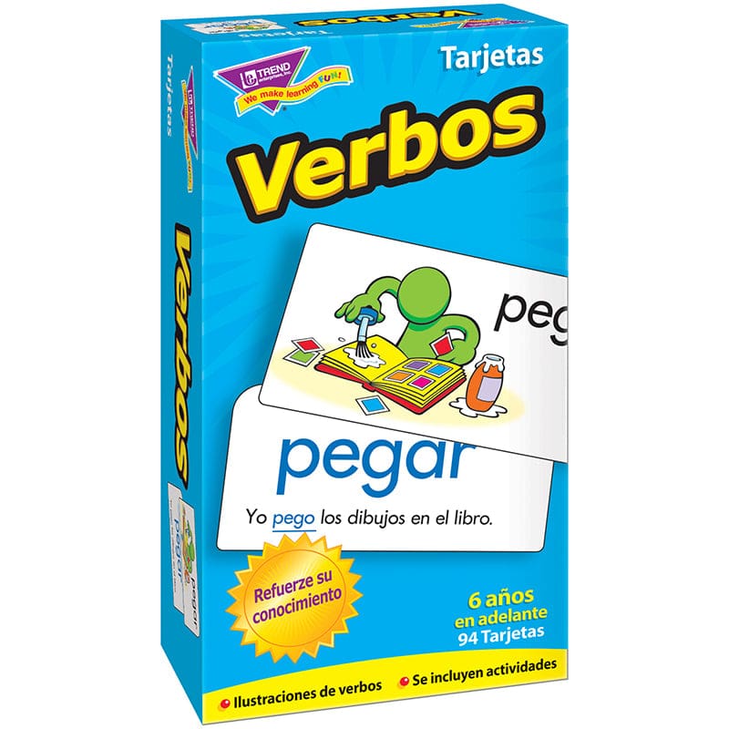 Verbos Spanish Action Words (Pack of 6) - Flash Cards - Trend Enterprises Inc.