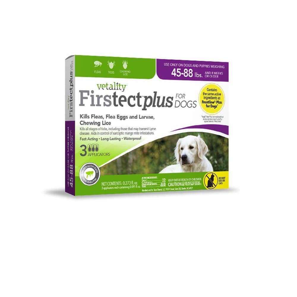 Vetality Firstect Plus Flea & Tick for Dogs 0.273 fl. oz 3 Count - Pet Supplies - Vetality