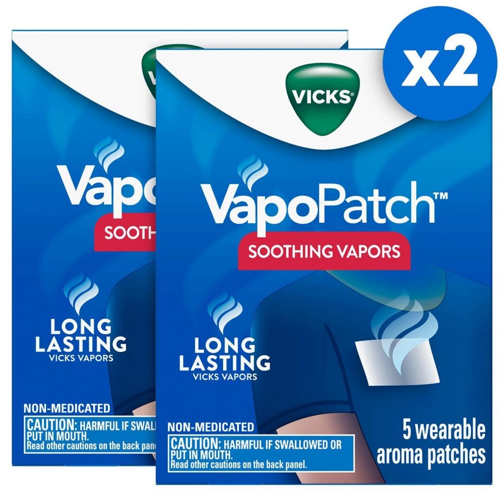 Vicks VapoPatch with Long Lasting Soothing Vicks Vapors for Adults (5 ct. 2 pk.) - HSA & FSA - Medicine Cabinet - Vicks