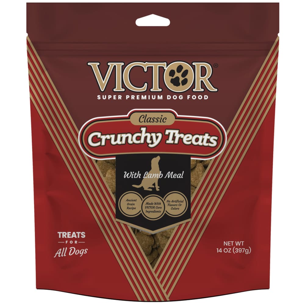 Victor Super Premium Dog Food Classic Crunchy Dog Treats with Lamb Meal 14 oz - Pet Supplies - Victor Super