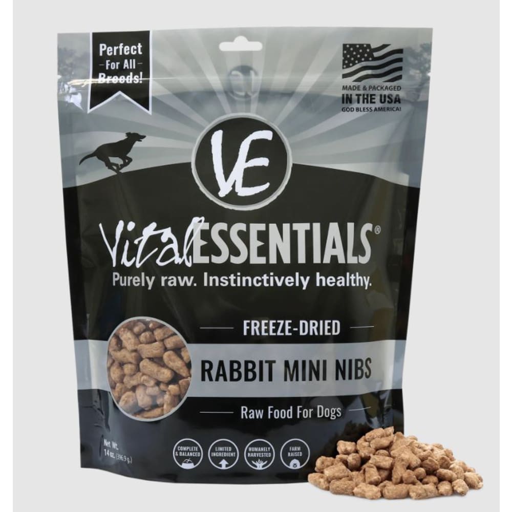 Vital Essentials Dog Freeze Fried Mini Nibs Rabbit14Oz - Pet Supplies - Vital Essentials