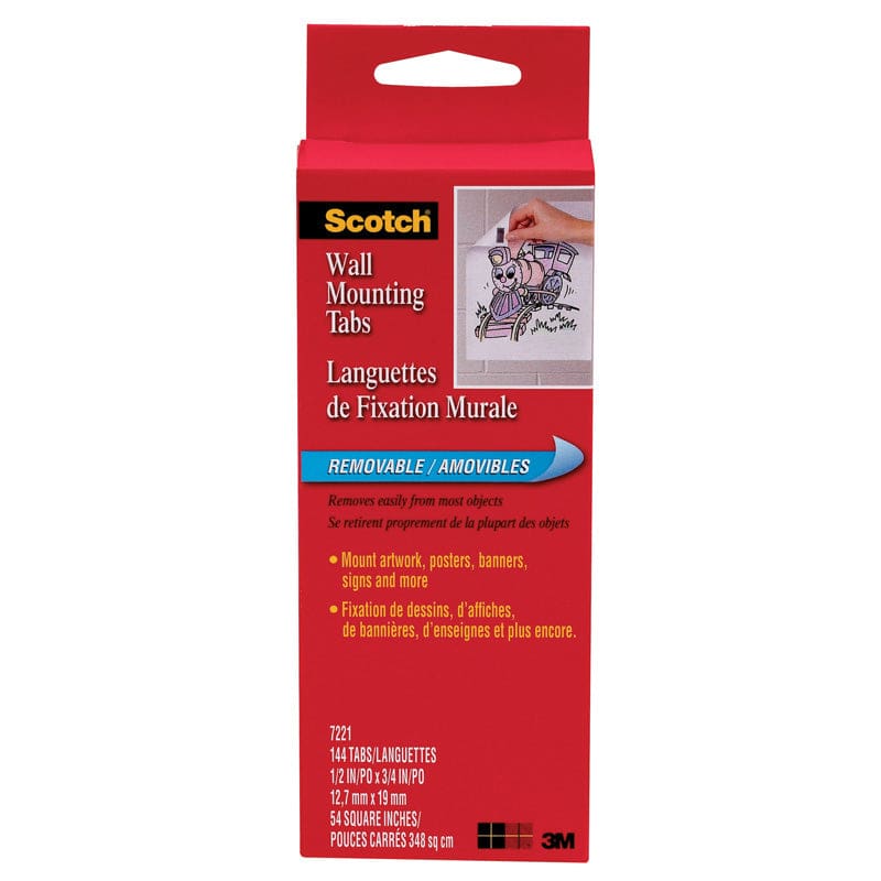 Wall Mounting Tabs-144 Pkg 1/2X3/4 (Pack of 6) - Adhesives - 3M Company