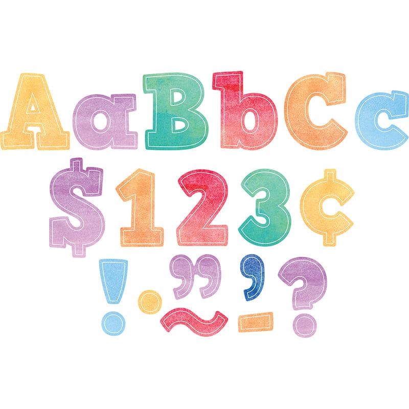 Watercolor Bold Block 4In Letters Combo Pack (Pack of 6) - Letters - Teacher Created Resources