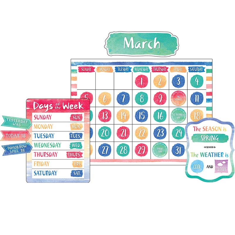 Watercolor Calendar Bbs (Pack of 3) - Calendars - Teacher Created Resources