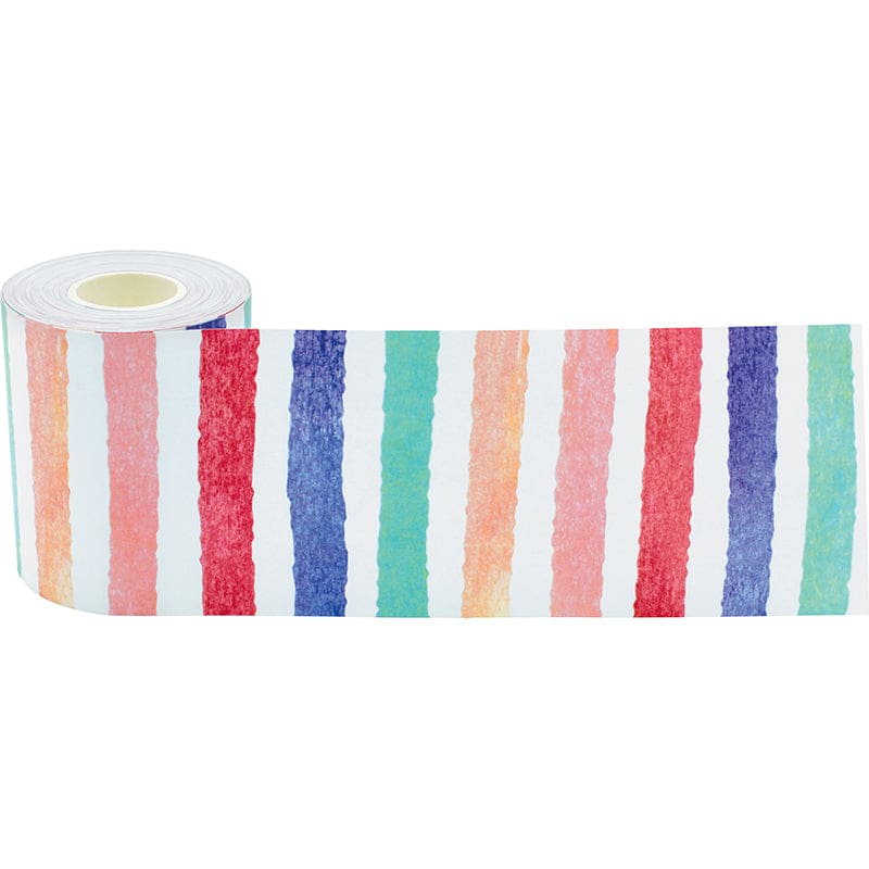 Watercolor Stripes Rolled Trim (Pack of 6) - Border/Trimmer - Teacher Created Resources