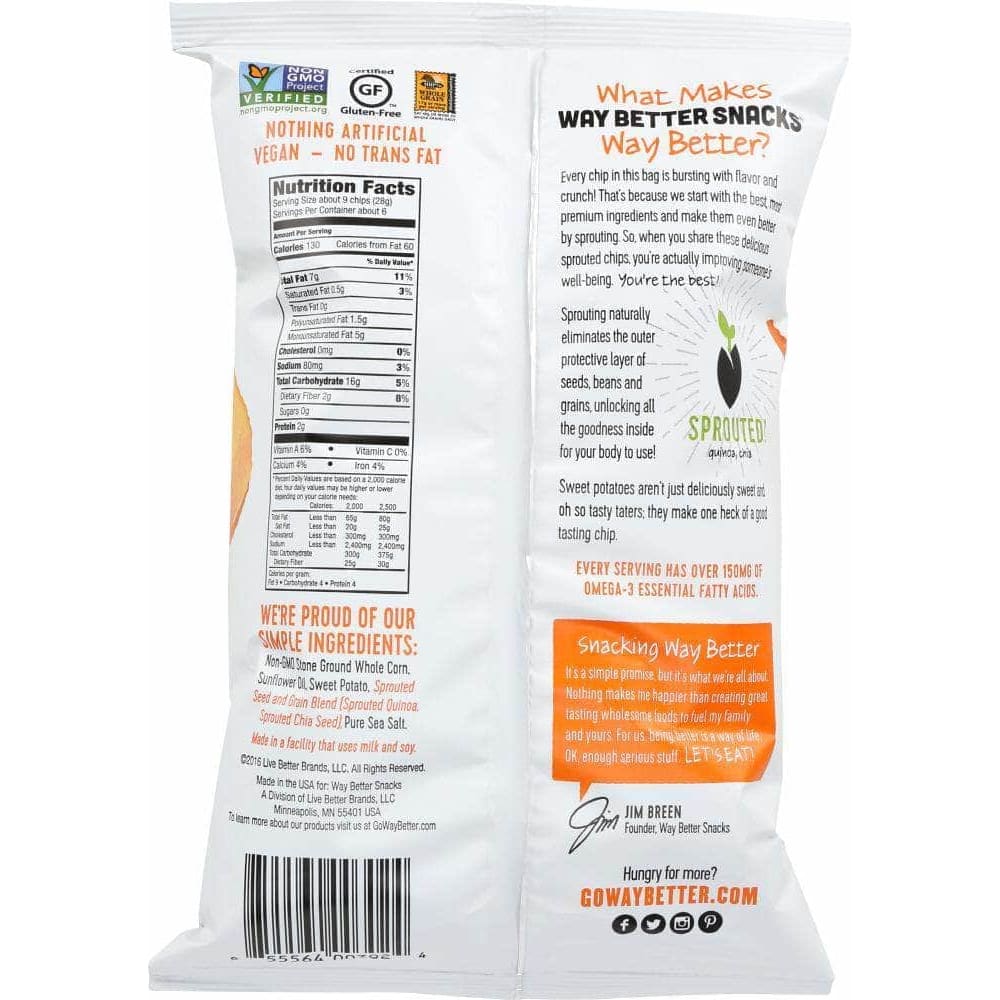 Way Better Snacks Way Better Snacks Simply Sweeet Potato Corn Tortilla Chips, 5.5 oz