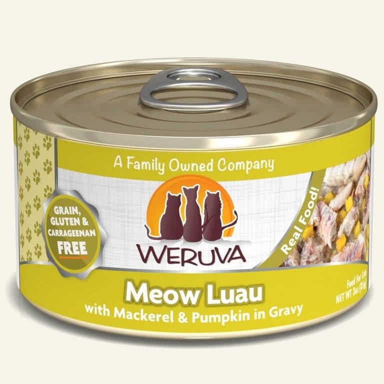Weruva Cat Meow Luau with Mackerel & Pumpkin in Gravy 3oz. Case Of 24 - Pet Supplies - Weruva