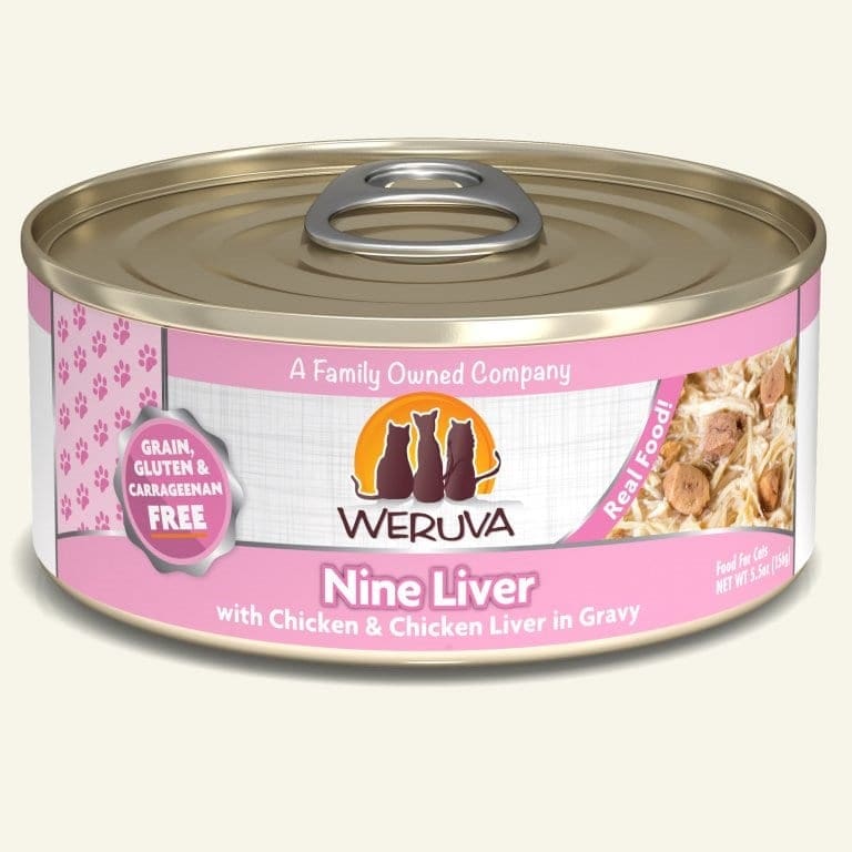 Weruva Cat Nine Liver with Chicken & Chicken Liver in Gravy 5.5oz. Case Of 24 - Pet Supplies - Weruva