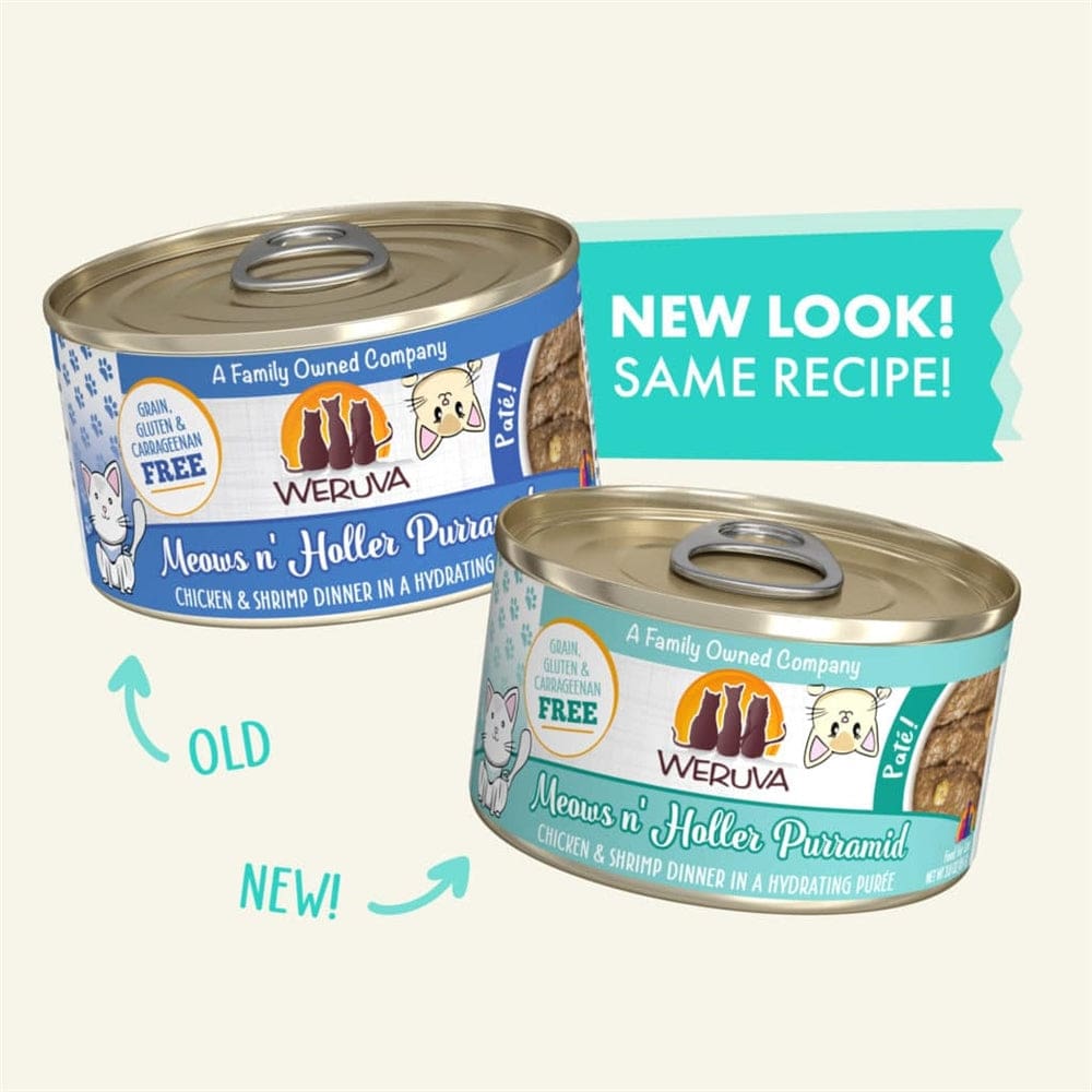 Weruva Cat Pate Meows n Holler PurrAmid Chicken and Shrimp Dinner 5.5oz (Case Of 8) - Pet Supplies - Weruva