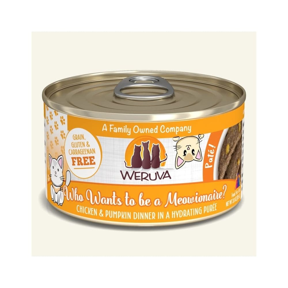 Weruva Cat Pate Who wants to be a Meowionaire Chicken and Pumpkin Dinner 3oz. (Case Of 8) - Pet Supplies - Weruva