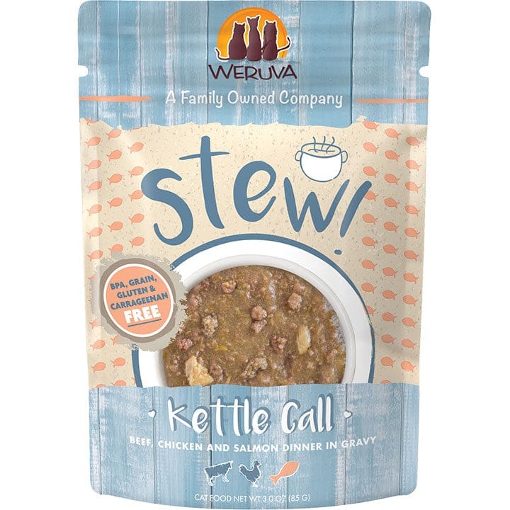 Weruva Cat Stew! Kettle Call Beef; Chicken and Salmon Dinner in Gravy 3oz. Pouch (Case Of 12) - Pet Supplies - Weruva