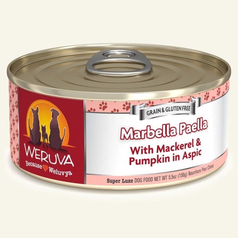 Weruva Dog Marbella Paella with Mackerel & Pumpkin in Aspic 5.5oz. Case Of 24 - Pet Supplies - Weruva
