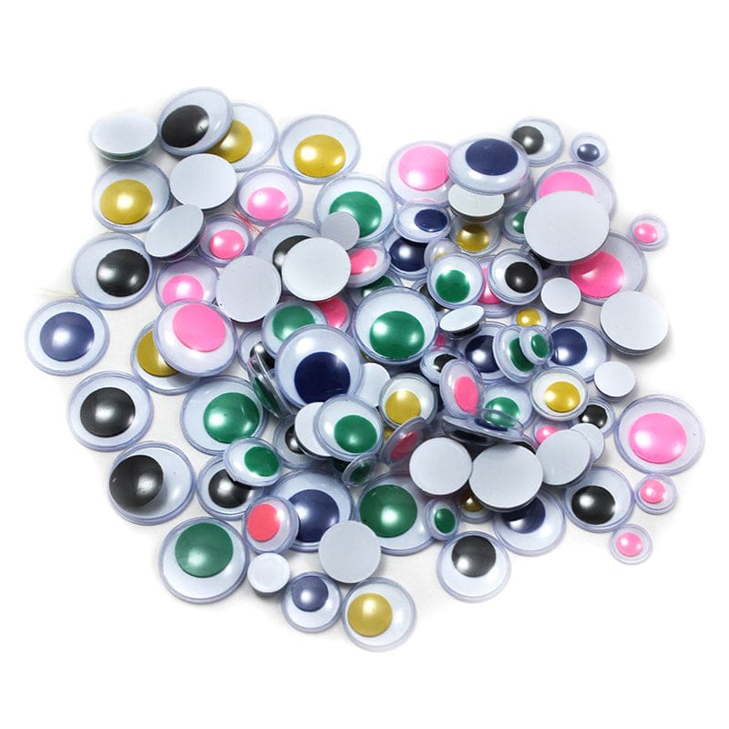Wiggle Eyes Round Asst Sizes & Colors 100Ct (Pack of 12) - Wiggle Eyes - Charles Leonard