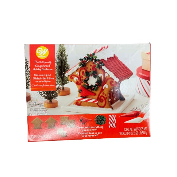 Wilton Ready to Build Gingerbread Winter Cardinal Birdhouse Kit 10-Piece - Wilton