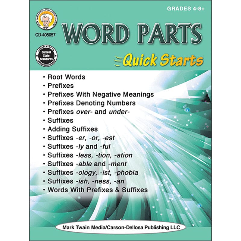 Word Parts Workbook Gr 4-8+ Quick Starts (Pack of 6) - Word Skills - Carson Dellosa Education