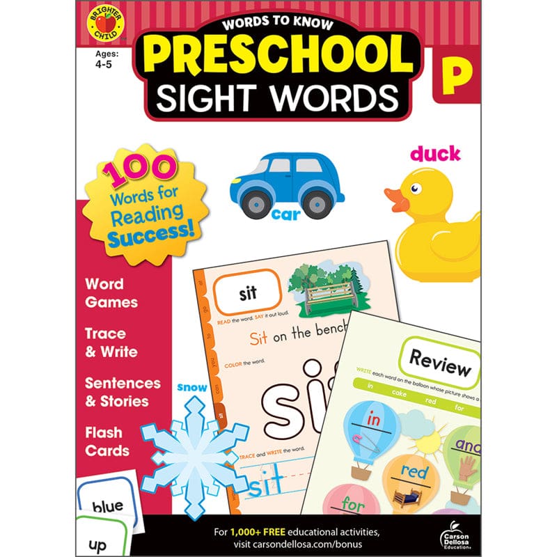 Words To Know Sight Words Gr Prek (Pack of 3) - Sight Words - Carson Dellosa Education