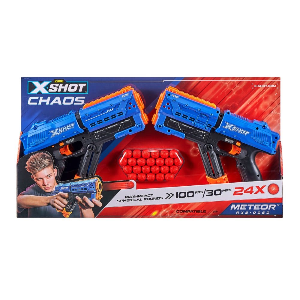 X-Shot-Dart Ball Blaster-Chaos Meteor - 2 Pack - Kids Toys By Age - X-Shot-Dart