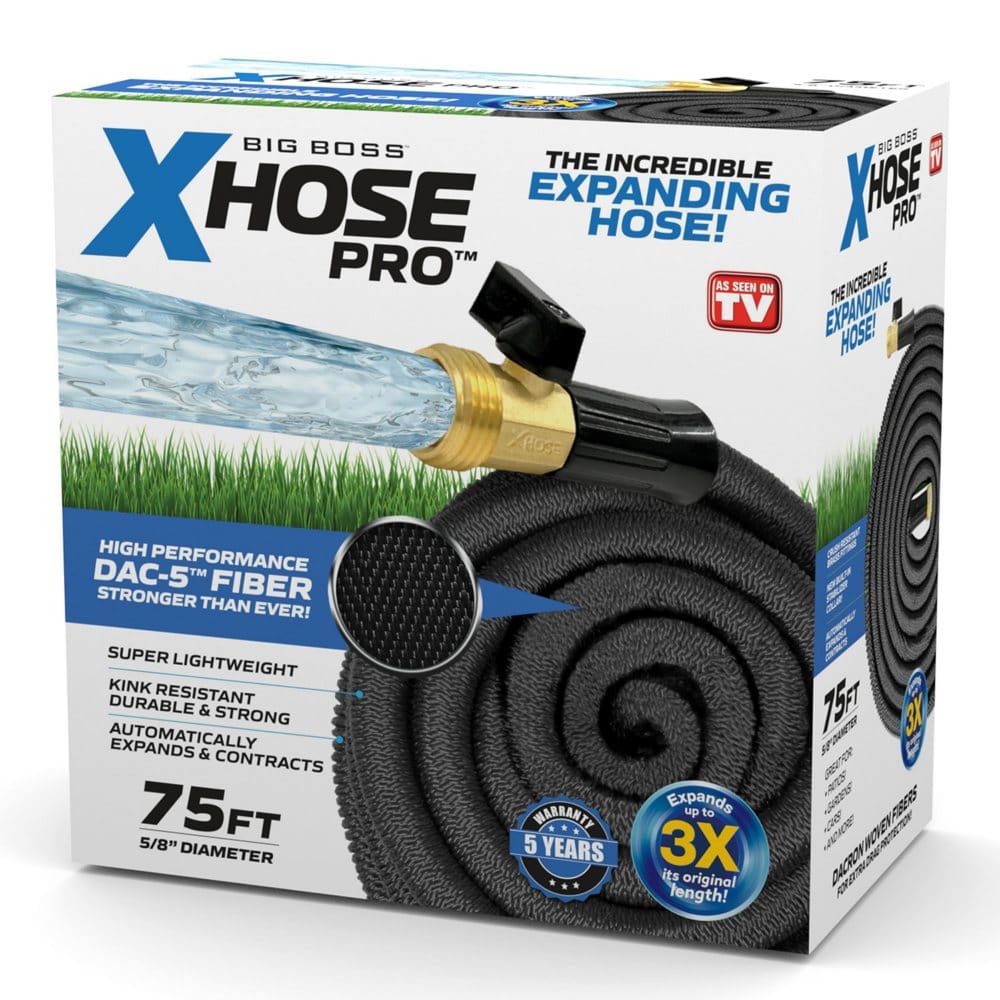 Xhose Pro DAC-5 Expandable Garden Hose with Brass Fittings 75’ - Garden Hoses & Tools - Xhose