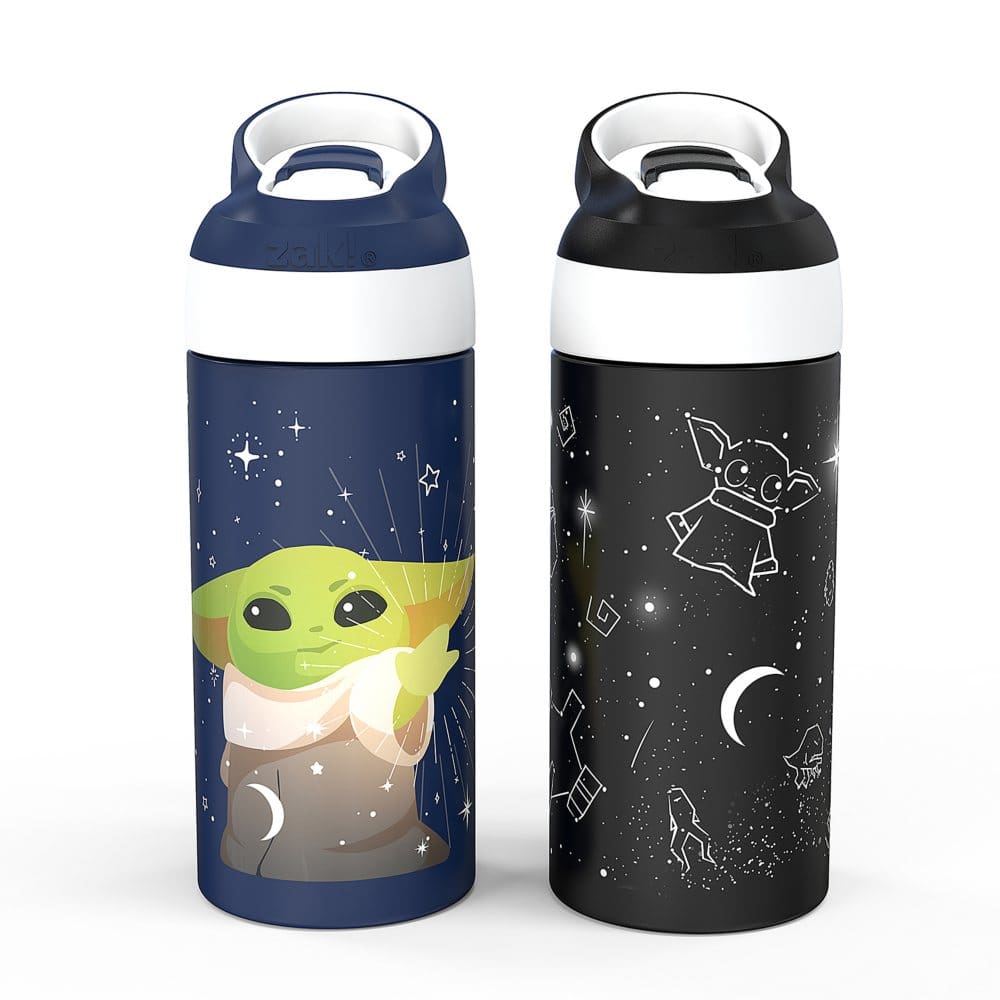 Zak Designs Antimicrobial 14-oz. Stainless Steel Vacuum Insulated Kids Riverside Bottle 2-Piece Set (Assorted Colors) - Kids Tableware - Zak