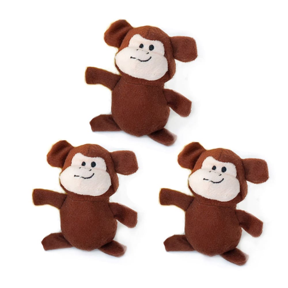 ZippyPaws Miniz Dog Toys Monkeys 1ea-XS; 3 pk - Pet Supplies - ZippyPaws