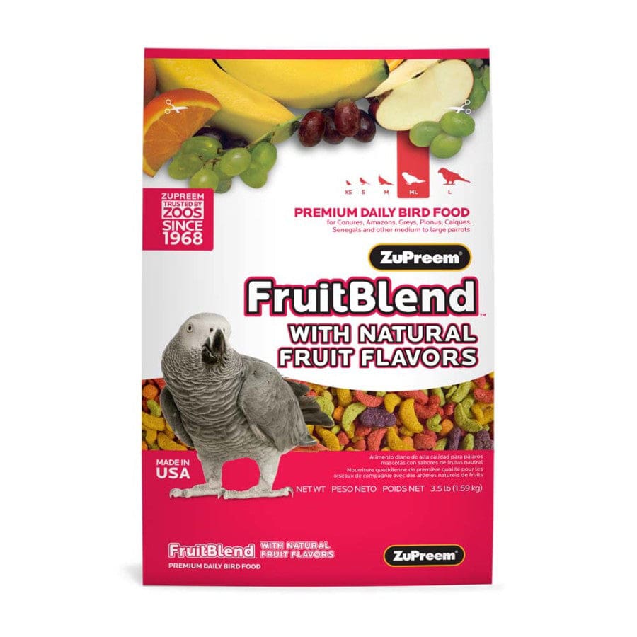 ZuPreem FruitBlend with Natural Flavor Pelleted Bird Food for Medium Birds 0.875 lb - Pet Supplies - ZuPreem