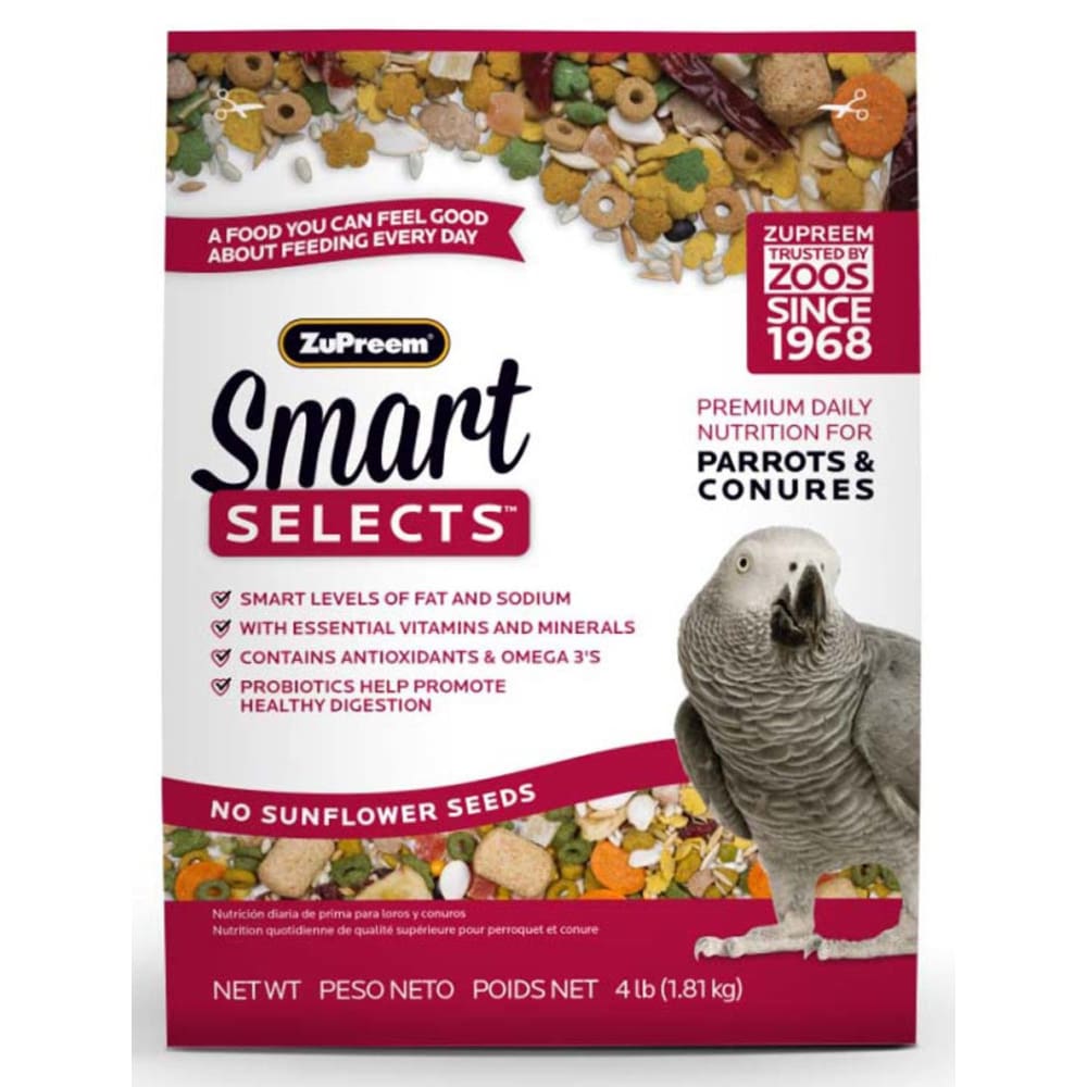 ZuPreem Smart Selects Bird Food for Parrots and Conures 4 lb - Pet Supplies - ZuPreem