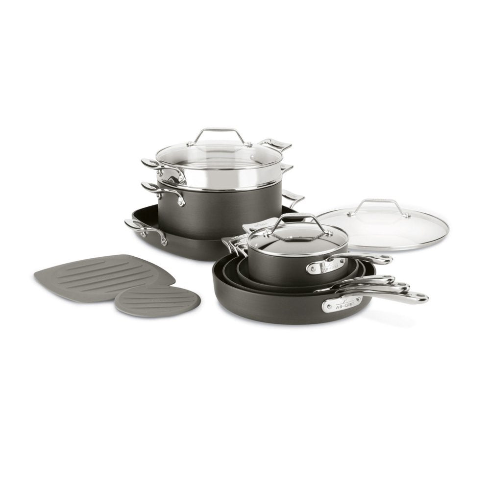 All-Clad Hard Anodized Nonstick Cookware Set, 12 piece Set
