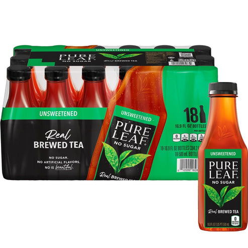 Pure Leaf Real Brewed Tea Unsweetened Black Tea 16.9 fl. oz., 18 pk ...